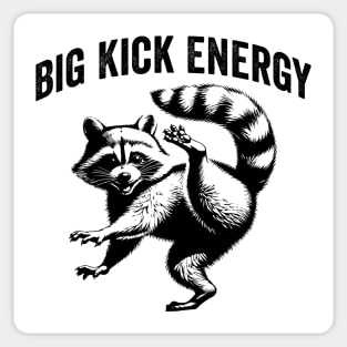 Big Kick Energy, funny raccoon kickboxing design Sticker